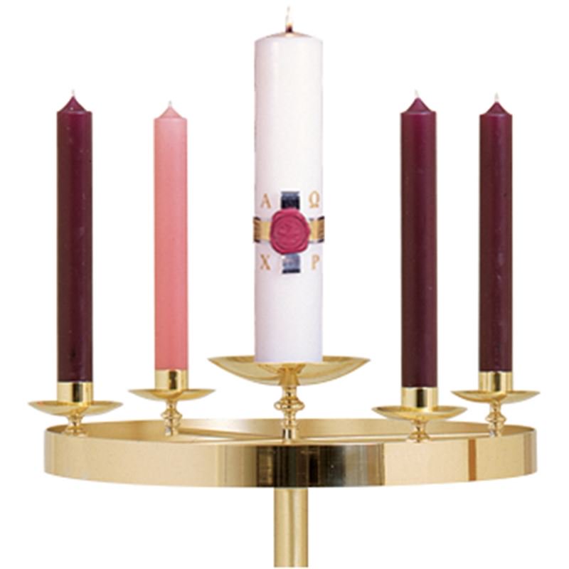 REGAL BRAND SlFAWlS ADVENT WREATH WITH ADJUSTABLE HEIGHT PASCHAL CANDLE  STAND