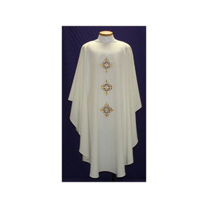 Beau Veste 2027 Easy Care Embroidered Chasuble  Off White  Embroidered Front Only