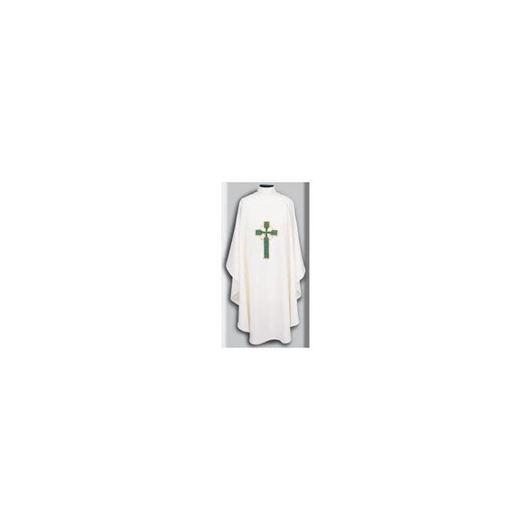 Beau Veste 872 Celtic Cross Design - Chasuble  Kelly Green  Embroidered Front and Back (A)