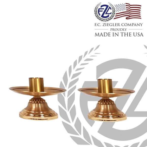 Candlesticks | 3” | Brass | 1-1/2” Socket | Pair | Ornate Design | 2914 | USA