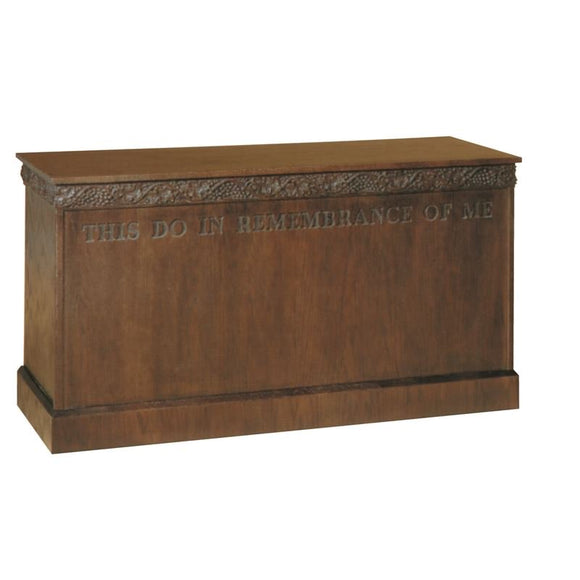 COMMUNION TABLE,OPEN BACK SHELF