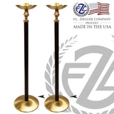 Processional Candlestick | 39” | Brass | Accent Node | Staff Base | 2912 | USA