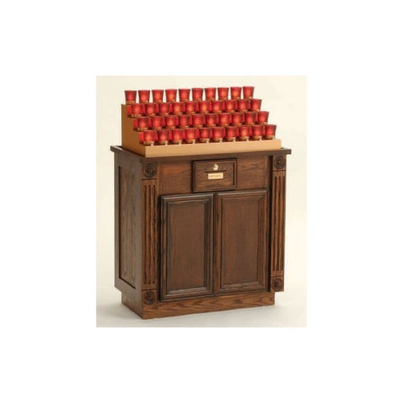 19XE40CAB Oak Cabinet Electronic Votive Stand