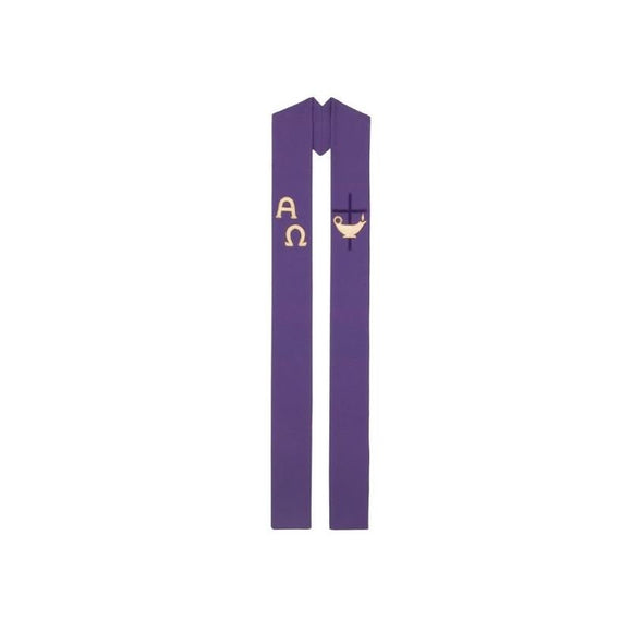 6430NA Stole - Alpha and Omega  Purple