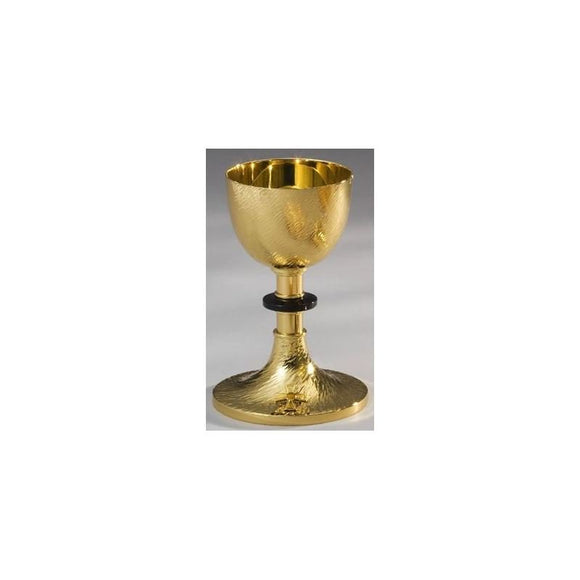 Ziegler Style 480C Chalice and Paten Swirled Hammered Polished Gold Finish