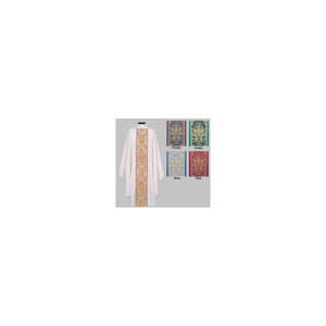 Beau Veste 880 Ample Cut White Chasuble Brocade Color Red