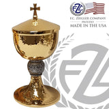 Ciborium With Lid | 7” | Brass | 24K Gold Finish | Grape Leaf Node | 490250 | USA