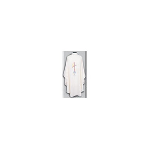 Beau Veste 869 Cross Design - Chasuble  Off White  Embroidered Front Only