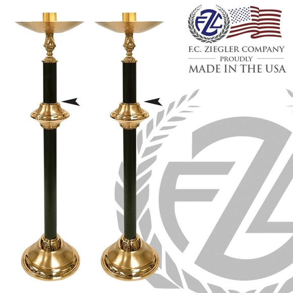 Processional Candlesticks | 40” | Brass | Pair | 1-1/2