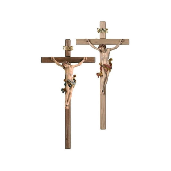 703000 Crucifix Leonardo- Wood Carved   Sash Color Red
