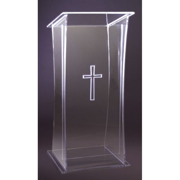 LECTERN ACRYLIC W/ SHELF 3305S,ACRYLIC