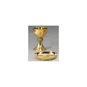 Ziegler Style 469 Chalice and Paten Round Hammered Gold Finish
