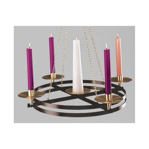 Church Hanging Advent Wreath | 26" | Satin Gold Black | Made in USA |