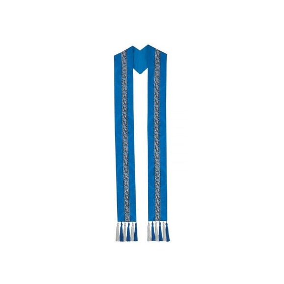 8456N Stole with Tassels  Blue (Pictured)